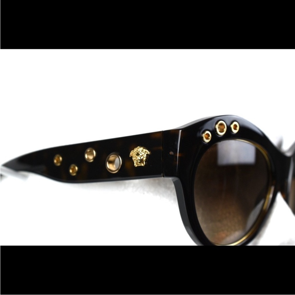 Versace Black and Gold Women's Sunglasses - Picture 5 of 6